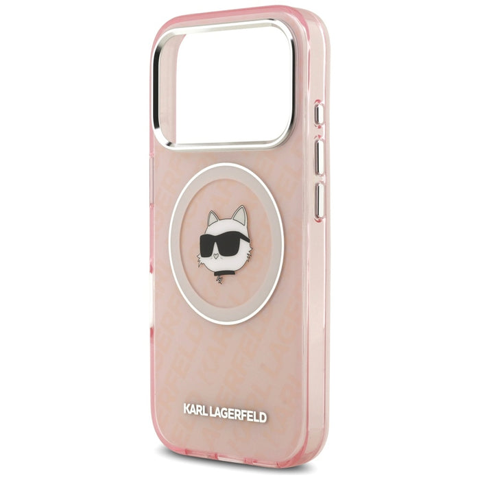 Karl Lagerfeld IML Choupette Head Logo MagSafe Case for iPhone 17 Pro Max - Pink