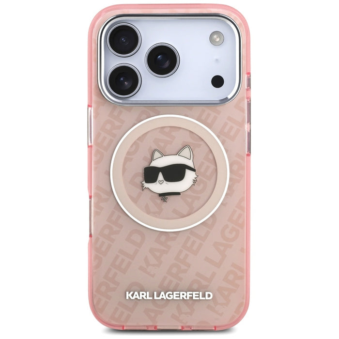 Karl Lagerfeld IML Choupette Head Logo MagSafe Case for iPhone 17 Pro Max - Pink