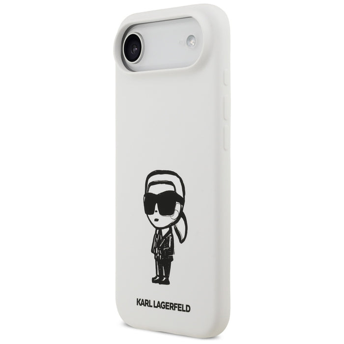 Karl Lagerfeld Silicone Karl Sketch &amp; Logo MagSafe Case for iPhone 17 Air - White