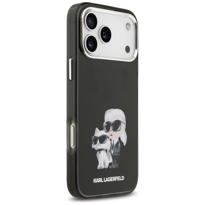 Karl Lagerfeld IML Aquarelle Karl &amp; Choupette &amp; Logo MagSafe Case for iPhone 17 Pro Max - Black