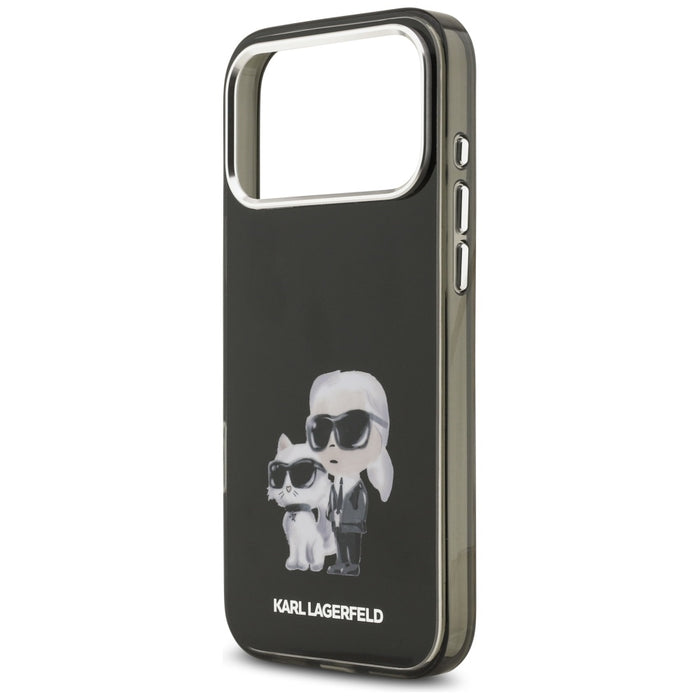 Karl Lagerfeld IML Aquarelle Karl &amp; Choupette &amp; Logo MagSafe Case for iPhone 17 Pro Max - Black