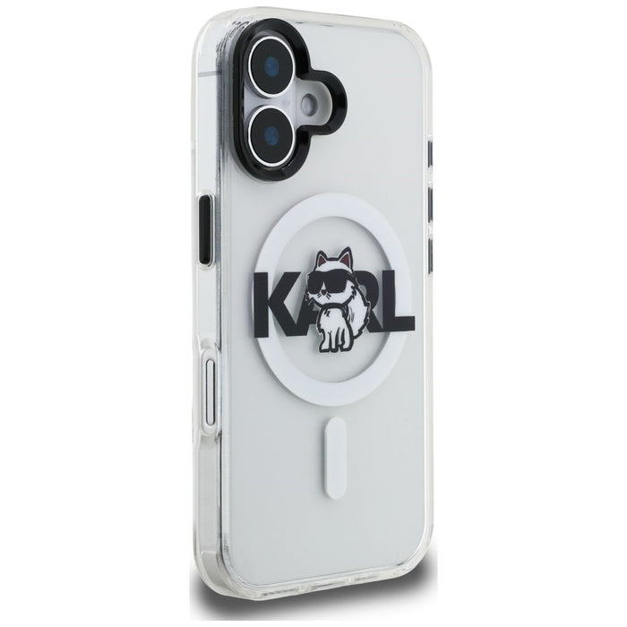 Karl Lagerfeld IML Choupette Sketch Logo MagSafe iPhone 17 Case - Clear