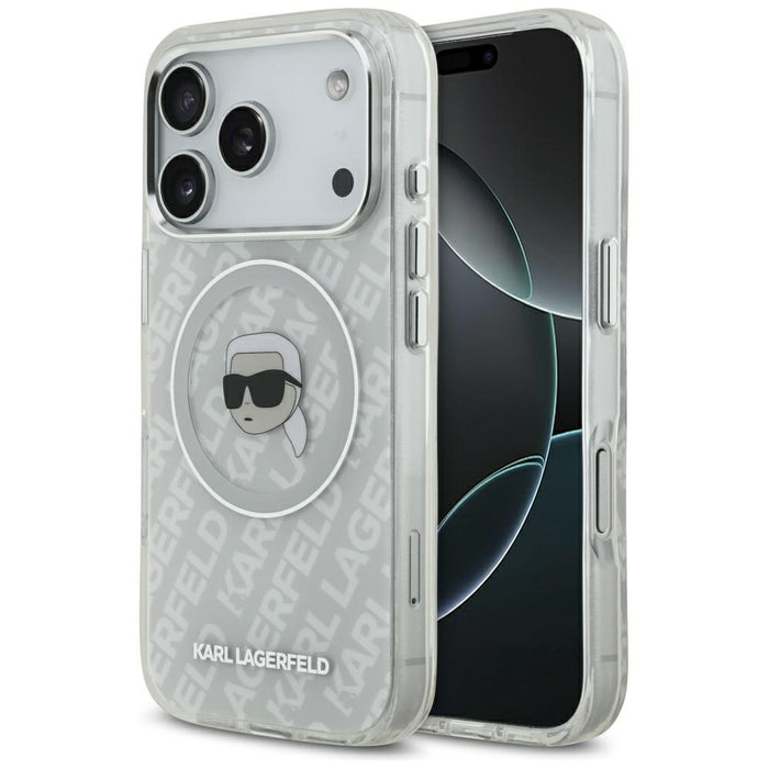 Karl Lagerfeld IML Karl Head Logo MagSafe Case for iPhone 17 Pro - Gray