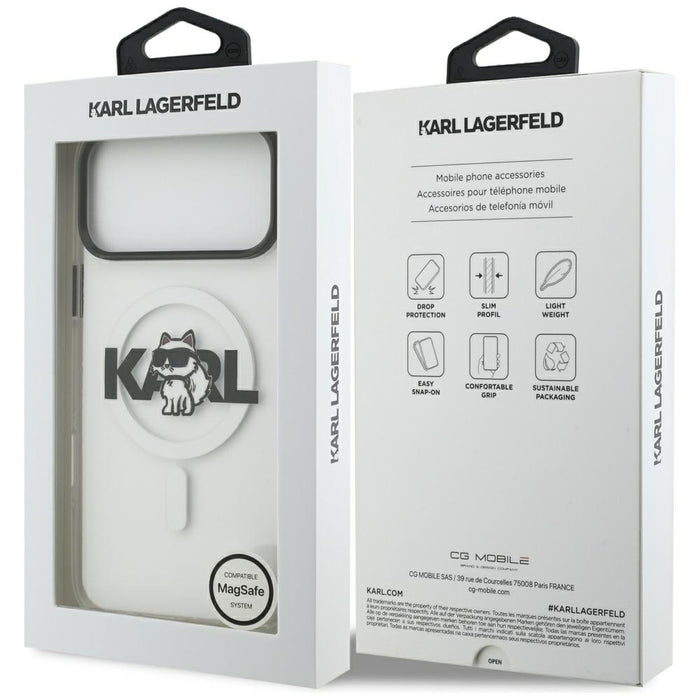 Karl Lagerfeld IML Choupette Sketch Logo MagSafe Case for iPhone 17 Pro - Clear