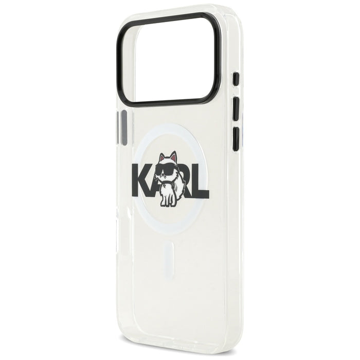 Karl Lagerfeld IML Choupette Sketch Logo MagSafe Case for iPhone 17 Pro - Clear
