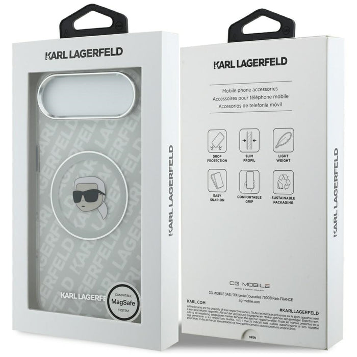 Karl Lagerfeld IML Karl Head Logo MagSafe iPhone Air Case - Gray