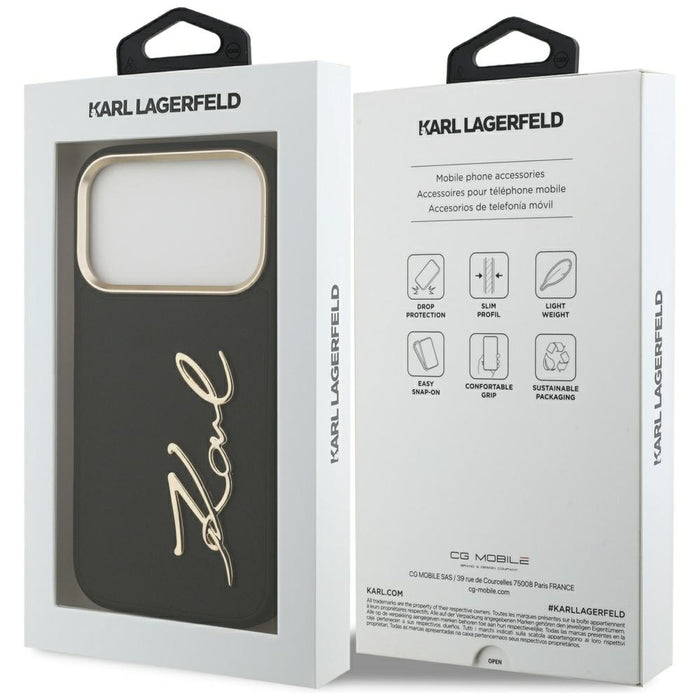 Karl Lagerfeld Karl Script Logo Case for iPhone 17 Pro - Black