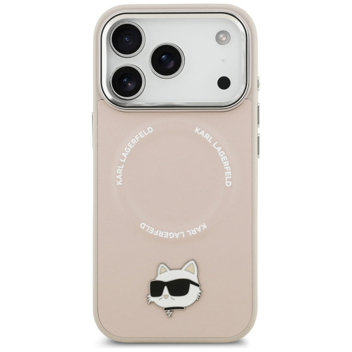 Karl Lagerfeld Choupette Pin MagSafe Case for iPhone 17 Pro Max - Pink