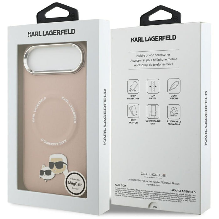 Karl Lagerfeld Karl &amp; Choupette Pins MagSafe Case for iPhone Air Pink