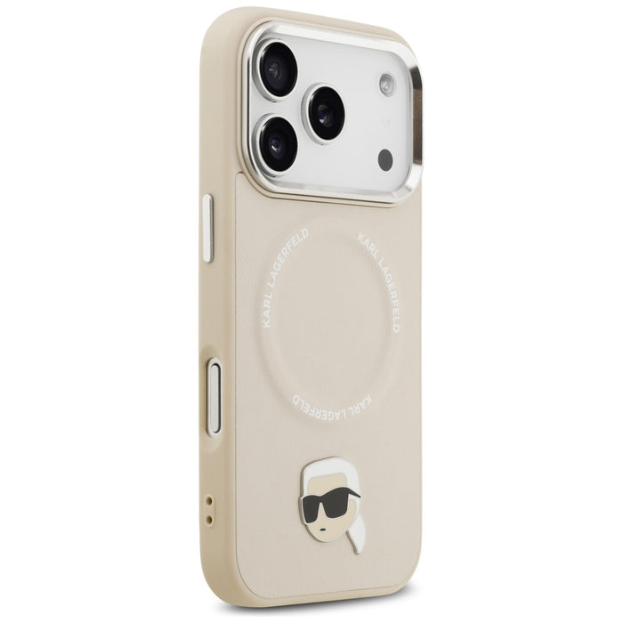 Karl Lagerfeld Karl Pin MagSafe Case for iPhone 17 Pro - Beige