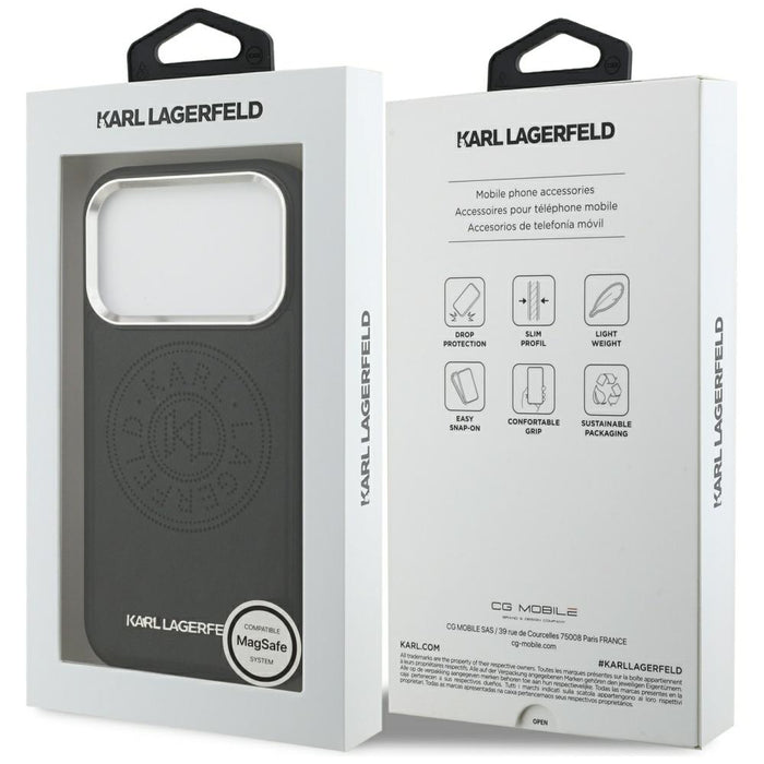 Karl Lagerfeld Point &amp; Metal Logo MagSafe Case for iPhone 17 Pro - Black