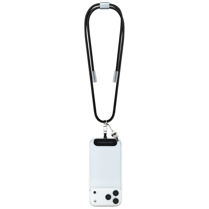 Karl Lagerfeld CBDY Ikonik Charm USB-C Cable / USB-C Lanyard - Black