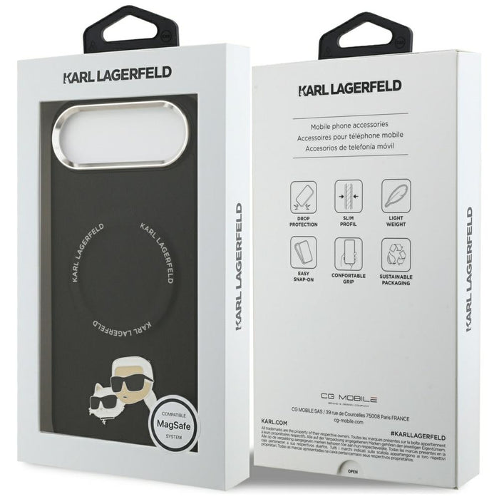 Karl Lagerfeld Karl &amp; Choupette Pins MagSafe Case for iPhone Air - Black