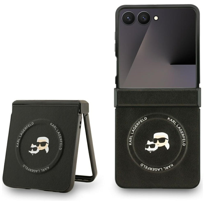 Karl Lagerfeld Karl&amp;Choupette Pins MagSafe Case for Samsung Galaxy Z Flip 7 - Black