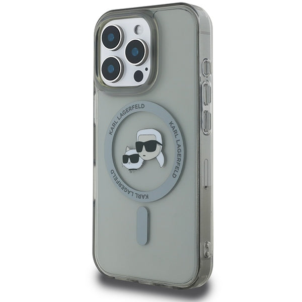 Karl Lagerfeld IML Metal Karl&Choupette Head MagSafe Case for iPhone 16 Pro - Black