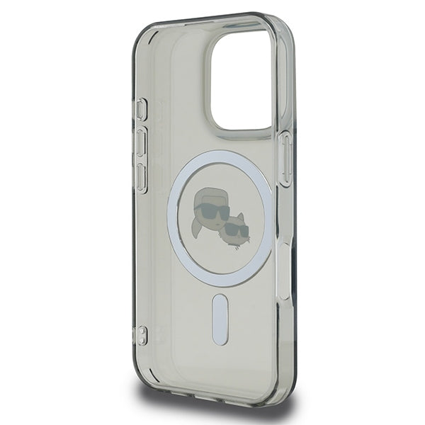 Karl Lagerfeld IML Metal Karl&Choupette Head MagSafe Case for iPhone 16 Pro Max - Black