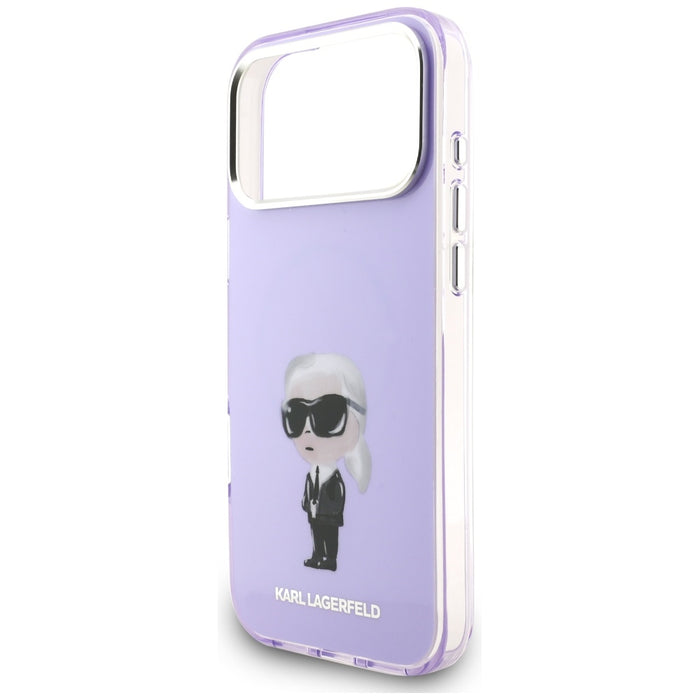 Karl Lagerfeld IML Aquarelle Karl &amp; Choupette &amp; Logo MagSafe Case for iPhone 17 Pro Max - Purple