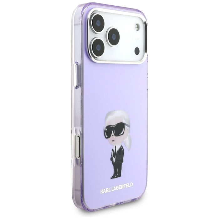 Karl Lagerfeld IML Aquarelle Karl &amp; Choupette &amp; Logo MagSafe Case for iPhone 17 Pro Max - Purple
