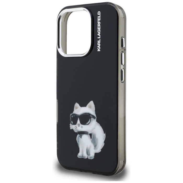 Karl Lagerfeld IML Aquarelle Choupette &amp; Logo iPhone 16 Pro Case - Black