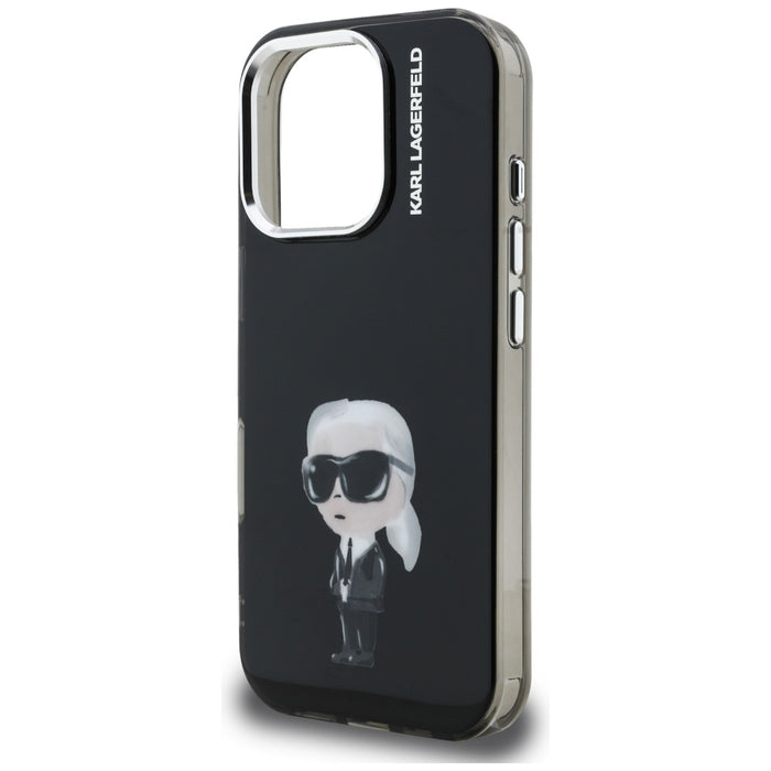 Karl Lagerfeld IML Aquarelle Karl & Logo MagSafe Case for iPhone 16 Pro - Black