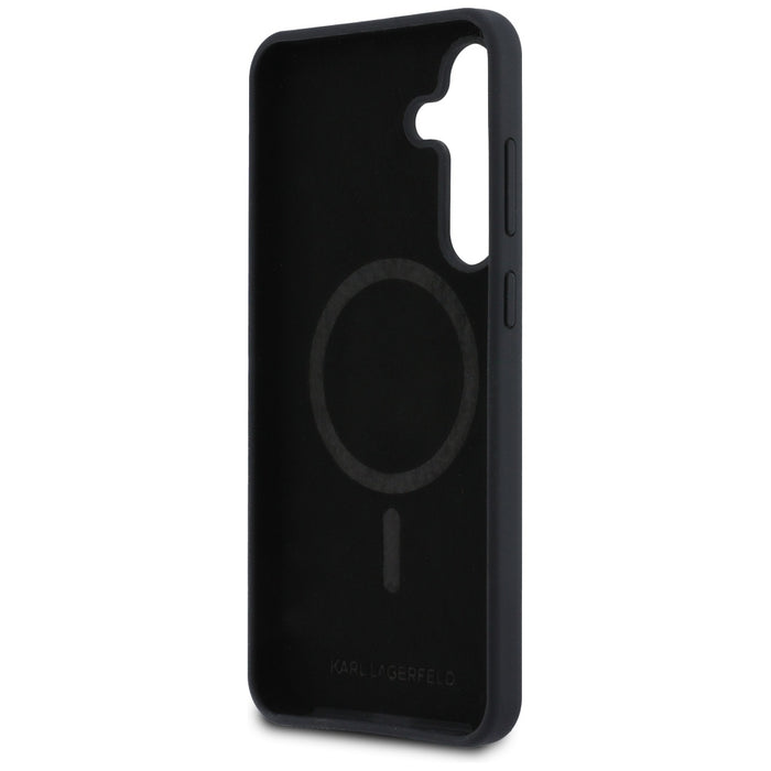 Karl Lagerfeld Silicone Karl &amp; Choupette Heads MagSafe Case for Samsung Galaxy S25 FE - Black
