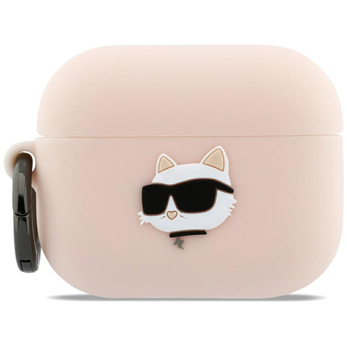 Karl Lagerfeld Silicone Chaupette Head 3D Case for AirPods Pro 3 - Pink