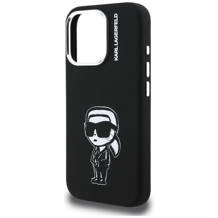 Karl Lagerfeld Silicone Karl Sketch MagSafe Case for iPhone 16 Pro Max - Black