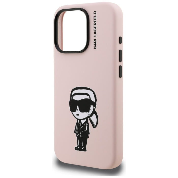 Karl Lagerfeld Silicone Karl Sketch MagSafe Case for iPhone 16 Pro - Pink