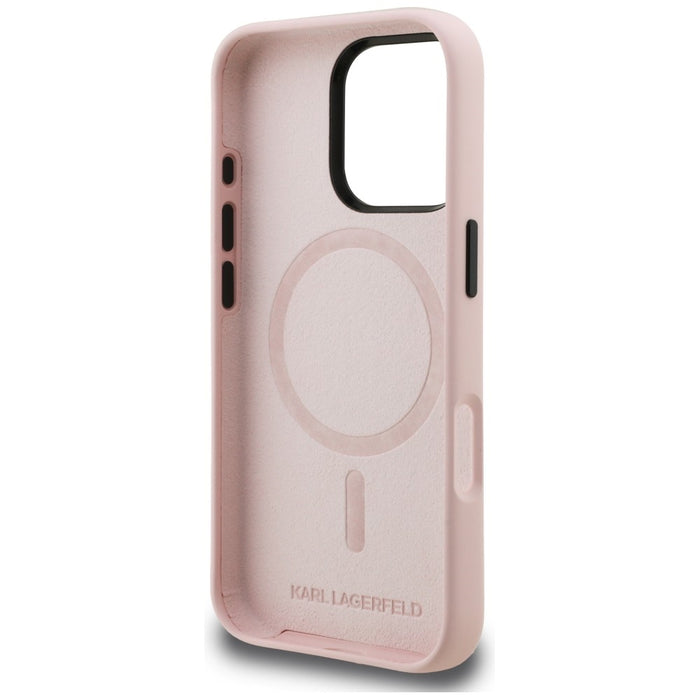 Karl Lagerfeld Silicone Karl Sketch MagSafe Case for iPhone 16 Pro - Pink