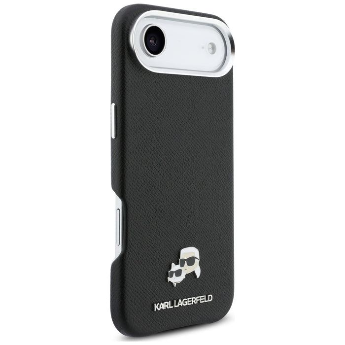 Karl Lagerfeld Karl & Choupette Head Pins Saffiano MagSafe Case for iPhone Air - Black