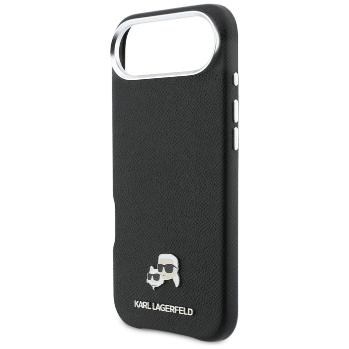 Karl Lagerfeld Karl &amp; Choupette Head Pins Saffiano MagSafe Case for iPhone Air - Black