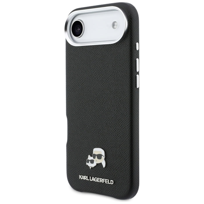 Karl Lagerfeld Karl &amp; Choupette Head Pins Saffiano MagSafe Case for iPhone Air - Black