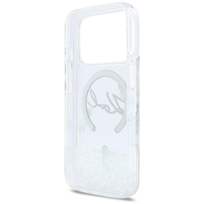 Karl Lagerfeld Liquid Glitter Karl Script Logo MagSafe Case for iPhone 17 Pro - Clear