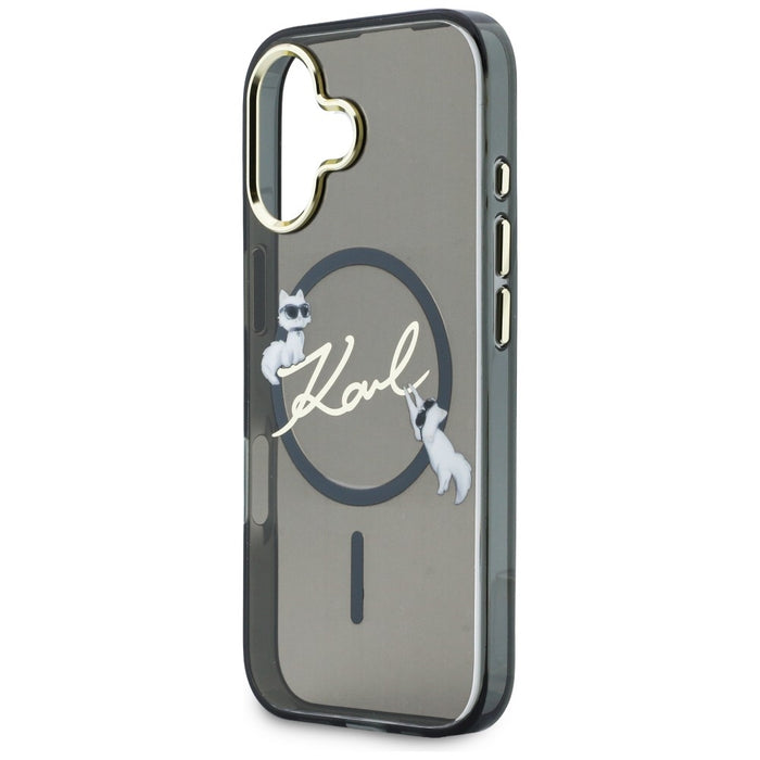 Karl Lagerfeld IML Choupettes Karl Script Logo MagSafe iPhone 17 Case - Black