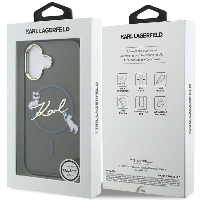 Karl Lagerfeld IML Choupettes Karl Script Logo MagSafe iPhone 17 Case - Black