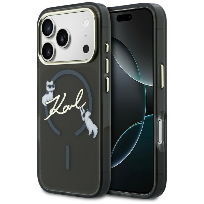 Karl Lagerfeld IML Choupettes Karl Script Logo MagSafe Case for iPhone 17 Pro - Black