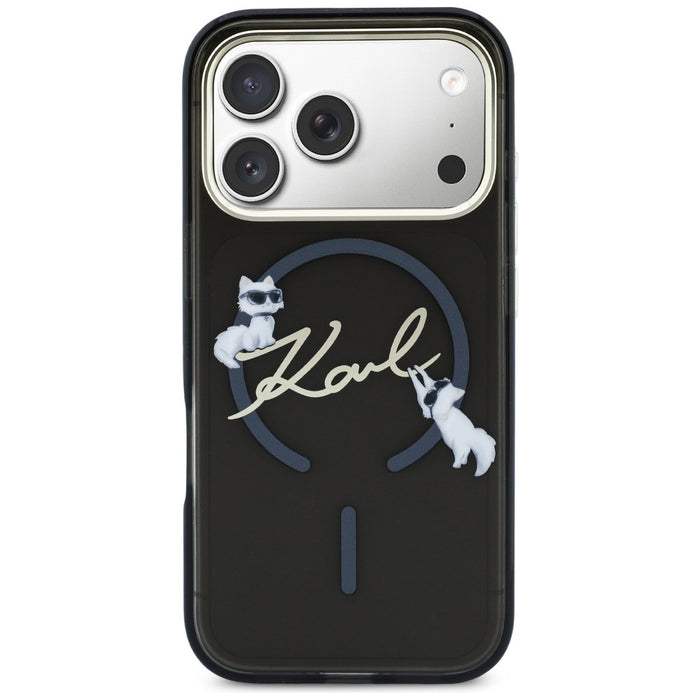 Karl Lagerfeld IML Choupettes Karl Script Logo MagSafe Case for iPhone 17 Pro - Black