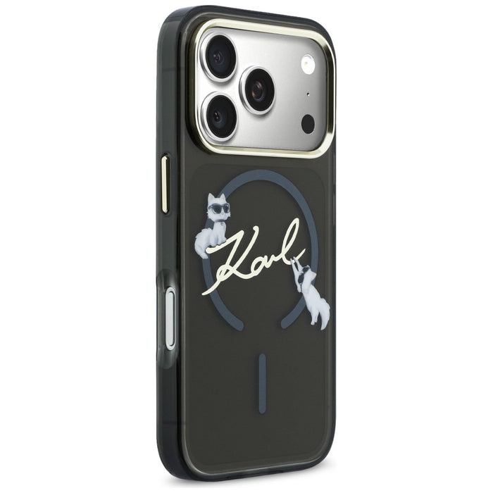 Karl Lagerfeld IML Choupettes Karl Script Logo MagSafe Case for iPhone 17 Pro - Black