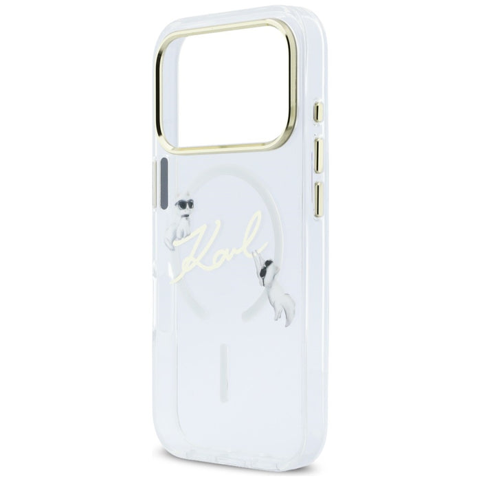 Karl Lagerfeld IML Choupettes Karl Script Logo MagSafe Case for iPhone 17 Pro Max - Clear
