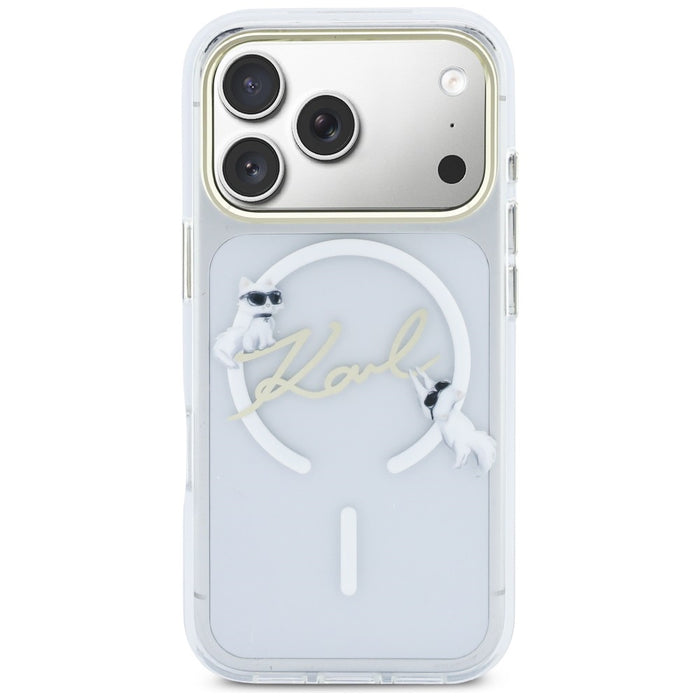 Karl Lagerfeld IML Choupettes Karl Script Logo MagSafe Case for iPhone 17 Pro Max - Clear