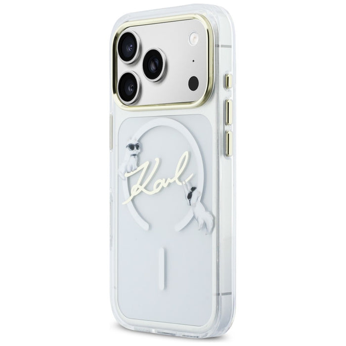 Karl Lagerfeld IML Choupettes Karl Script Logo MagSafe Case for iPhone 17 Pro Max - Clear