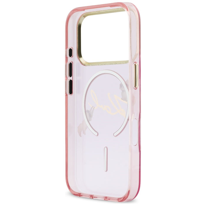 Karl Lagerfeld IML Choupettes Karl Script Logo MagSafe Case for iPhone 17 Pro Max - Pink