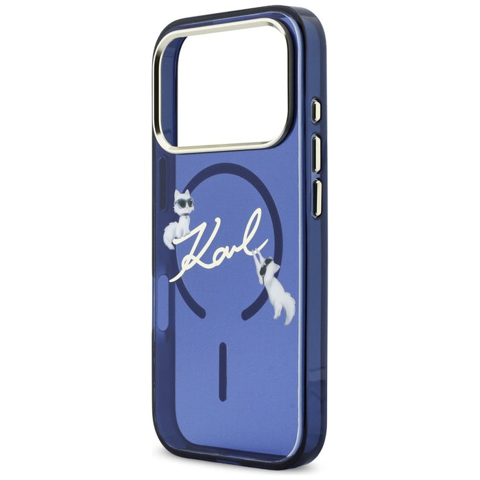 Karl Lagerfeld IML Choupettes Karl Script Logo MagSafe Case for iPhone 17 Pro - Blue