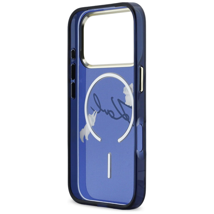 Karl Lagerfeld IML Choupettes Karl Script Logo MagSafe Case for iPhone 17 Pro - Blue
