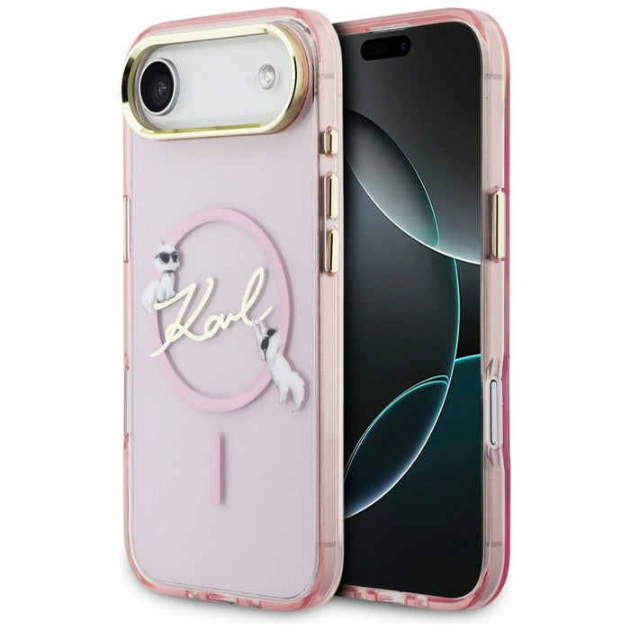 Karl Lagerfeld IML Choupettes Karl Script Logo MagSafe iPhone Air Case - Pink