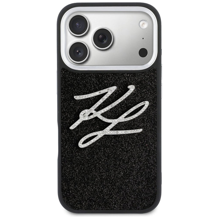 Karl Lagerfeld IML Glitter KL Diamond Logo Case for iPhone 17 Pro - Black
