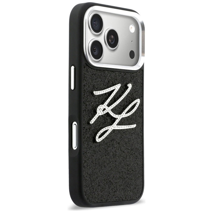Karl Lagerfeld IML Glitter KL Diamond Logo Case for iPhone 17 Pro - Black