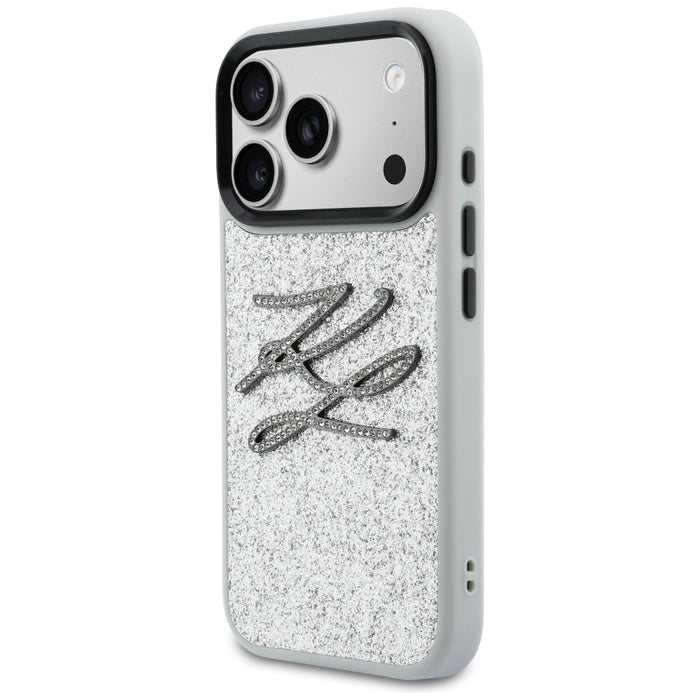 Karl Lagerfeld IML Glitter KL Diamond Logo case for iPhone 17 Pro - silver
