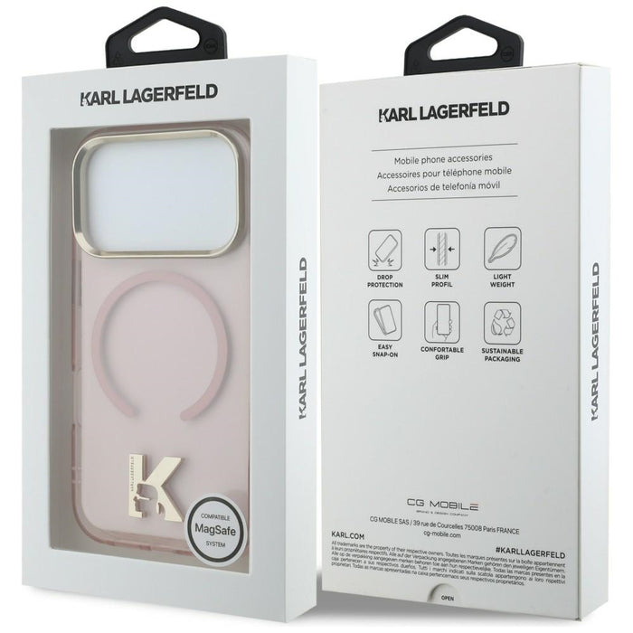 Karl Lagerfeld IML K Head Logo MagSafe Case for iPhone 17 Pro Max - Pink