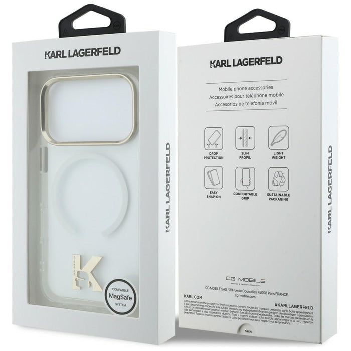 Karl Lagerfeld IML K Head Logo MagSafe Case for iPhone 17 Pro - Clear